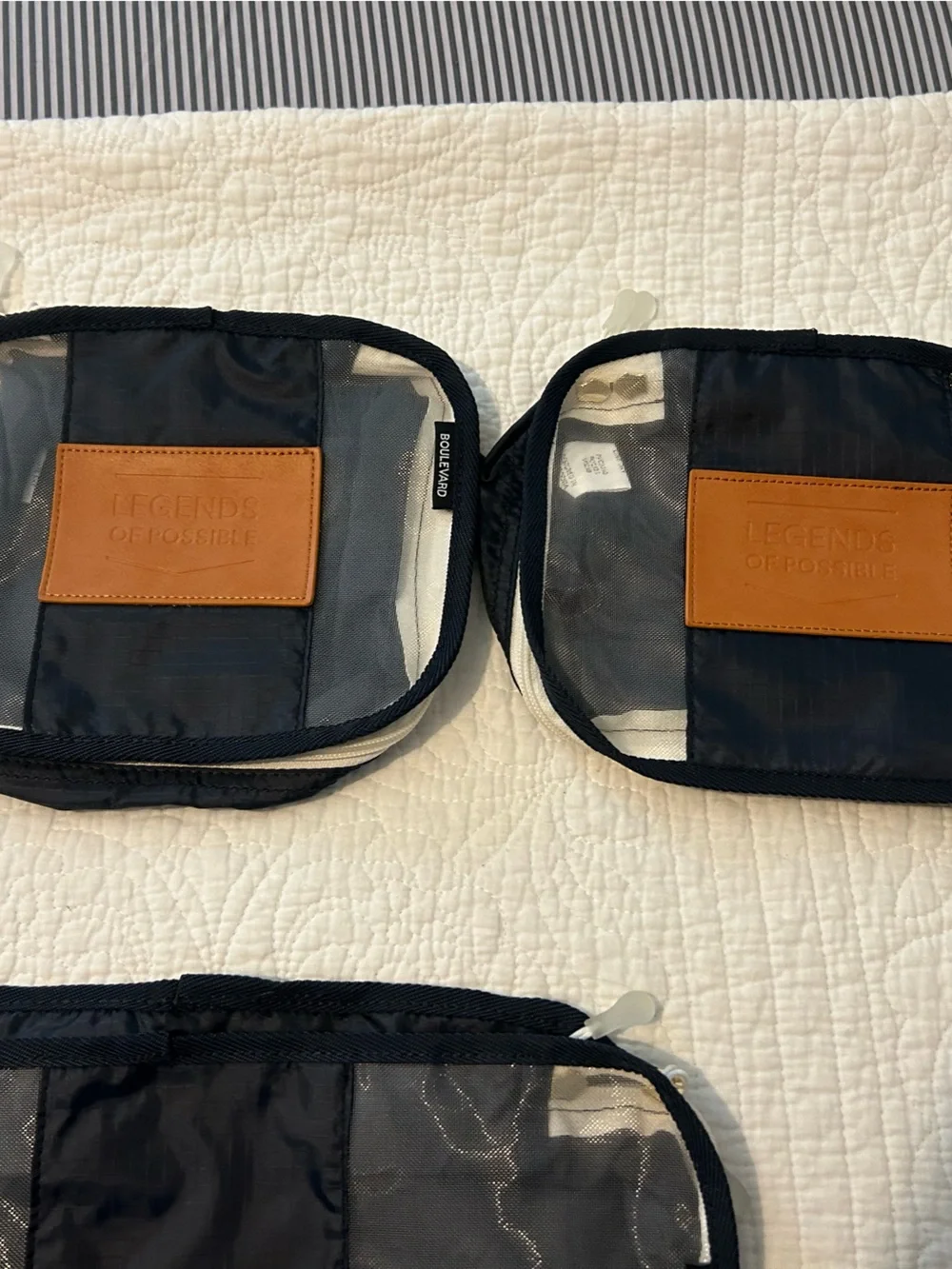 Navy Travel Kit Packing Organizer with Tan Accents